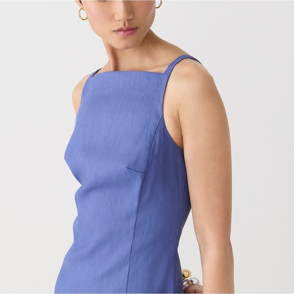 J.Crew High-neck sheath dress in stretch linen blend - Picture 3 of 7